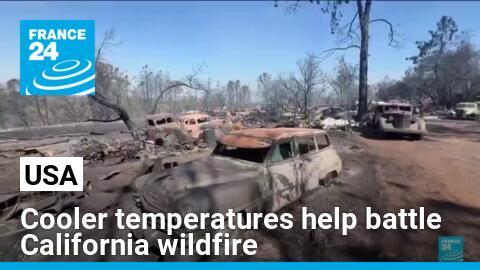 Cooler temperatures help firefighters battle wildfire in California